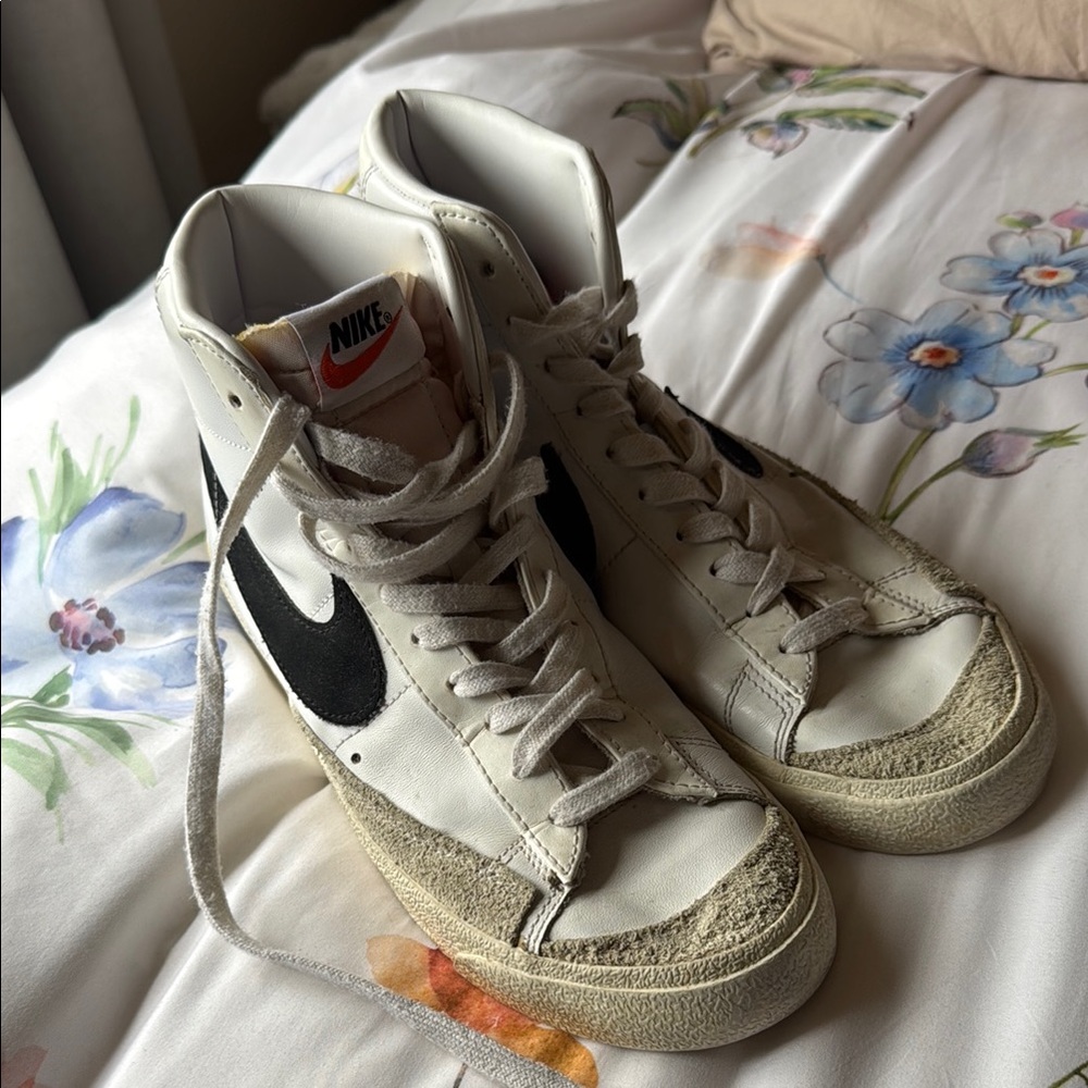 Nike White Sneakers with Black Details